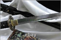 100% Forge À Main Japonais Sword Samourai Katana Pliant Motif Lame D'acier Pointu