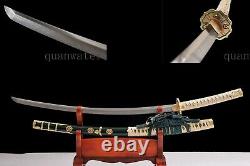 1095 Acier Au Carbone Clay Tempered Copper Big Bend Japonais Samurai Katana Sword