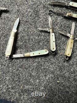 16 Miniature Antique De La Mère De La Perle Pliant Knife Charm