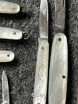 16 Miniature Antique De La Mère De La Perle Pliant Knife Charm