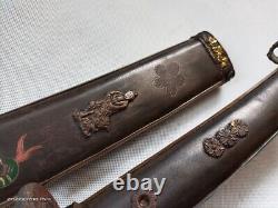 27.5 Vintage Japon Samurai Épée Katana Pliée En Acier Au Carbone Lame Gaine En Fer