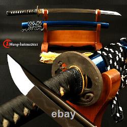 30'' Clay Tempered Polded T10 Wakizashi Japonais Samurai Sharp Épée Fonctionnelle
