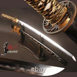 Argile Pliée En Acier Trempé Tang Complet Japonais Samurai Katana Sharp Blade