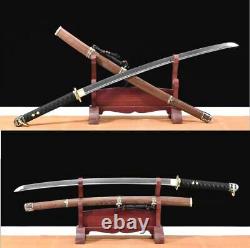 Armé Militaire Japonais 98 Épée Sharp Plié Acier Damas Samurai Katana Sabre