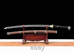 Armé Militaire Japonais 98 Épée Sharp Plié Acier Damas Samurai Katana Sabre