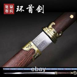 Artisanat Chinois Wushu Sword Sharp Plié Acier Damas Kungfu Tang Taichi Jian