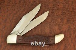 Cas XX États-unis 5 Dot 1985 Wood Jumbo Pliing Hunter Couteau Nice 6265 Sab (11953)