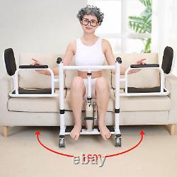 Chaise de transfert avec levage pour patients, fauteuil roulant de salle de bain avec siège divisé à 180° et pot f9Z