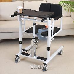 Chaise de transfert avec levage pour patients, fauteuil roulant de salle de bain avec siège divisé à 180° et pot f9Z