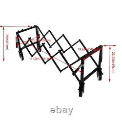 Chariot funéraire pliable en acier au carbone avec 4 roues et ajustement de la longueur