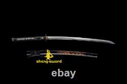 Clay Tempéré Vrai Hamon Sword Japonais Samurai Katana Razor Sahrp Full Tang