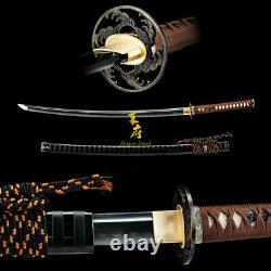 Clay Tempered Kobuse Folded Carbon Steel Katana Japanese Samurai Sword Full Tang