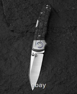 Couteau De Pliage Tonique Bestech Couteau 2.88 M390 Lame D'acier Titanium / Fibre De Carbone