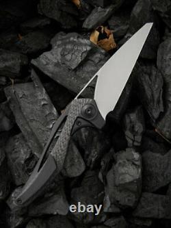 Couteau Eterna Couteau Pliant 3.25 M390 Lame D'acier Black Titanium / Fibre De Carbone