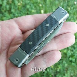 Couteau Pliant Lionsteel Bestman Bm2 2.88 M390 Poignée De Fibre De Carbone De La Lame D'acier