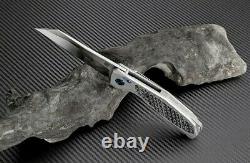 Couteau Pliant Megahawk Artisan 3.75 S35vn Lame En Acier Titanium/carbon F Poignée