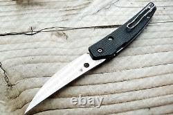 Couteau Pliant Spyderco Ikuchi avec Serrure à Compression, Acier S30V, Fibre de Carbone C242CFP