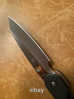 Couteau Pliant Spyderco Smock 3.45 S30v Lame Satinée, Poignées Fibre De Carbone/g10