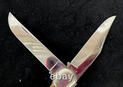 Couteau de chasse Vintage Case XX en véritable bois de cerf 1940-64 à 2 lames pliantes 5265SAB