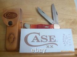 Couteau de chasse pliant large en os rouge foncé de pêche Case XX USA CA31960 en carbone