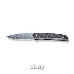 Couteau de poche Civivi Knives Savant C20063B-DS1 avec verrouillage de cadre en damas et fibre de carbone