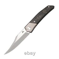 Couteau de poche pliant CMB09A Zetsu en fibre de carbone noir et titane de CMB Made Knives