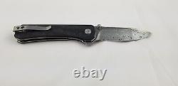 Couteau de poche pliant QSP Knives Hawk Linerlock en fibre de carbone avec lame en acier damas