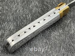 Couteau de poche pliant à lame en acier au carbone D2 fabriqué sur mesure avec étui