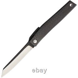 Couteau de poche pliant en fibre de carbone gris Ohta Knives FK9 en acier inoxydable D2 FK9CF