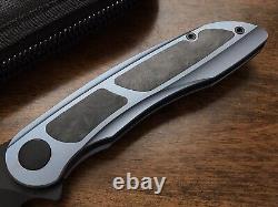 Couteau pliant CMB Made Knives lame M390 manche en titane + fibre de carbone