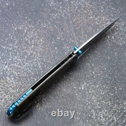 Couteau pliant FTF-TI avec manche en titane et lame marquée S90V Couteau de poche pliant