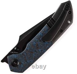 Couteau pliant Kansept Knives Fenrir en titane et fibre de carbone bleue avec lame S35VN 1034A11