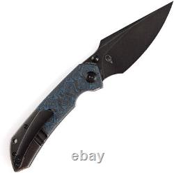 Couteau pliant Kansept Knives Fenrir en titane et fibre de carbone bleue avec lame S35VN 1034A11