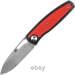 Couteau pliant Kansept Knives Mato lame en acier Damas 3,25 pouces manche en fibre de carbone / G10