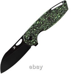 Couteau pliant Kansept Knives Modèle 6 Linerlock en fibre de carbone verte avec lame en acier 20CV 1022A5