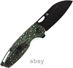 Couteau pliant Kansept Knives Modèle 6 Linerlock en fibre de carbone verte avec lame en acier 20CV 1022A5