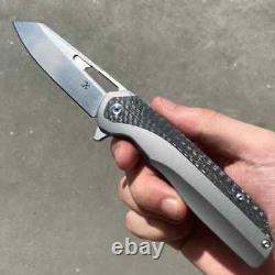 Couteau pliant Kansept Knives Shard avec lame en acier CPM S35VN de 3,5 pouces en titane/carbonne.