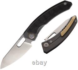 Couteau pliant Maxace Mirror avec lame en acier Bohler M390, en titane/fibre de carbone de 3,25 pouces.
