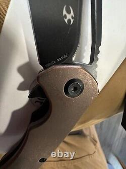 Couteau pliant NIBKansept Kryo Framelock avec lame de 3,5 pouces en S35VN et manche en cuivre, EDC