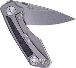 Couteau pliant Real Steel Delta 2600 avec lame en acier S35VN de 2,88 pouces et manche en titane avec fibre de carbone