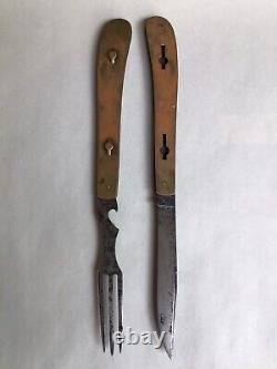 Couteau pliant Vintage Kabar Hobo avec manche en écaille de cerf et bande de cigare Union Cut Co. 1923-1937