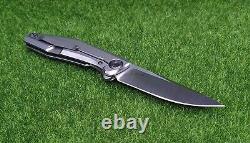 Couteau pliant Zero Tolerance 3.4 avec lame en acier 20CV, fibre de carbone marbrée noire 0470