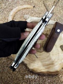 Couteau pliant à cran d'arrêt en bois de cerf de cerf 13,5 Milano Stiletto italien à ressort assisté