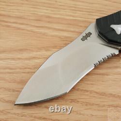 Couteau pliant à verrouillage Linerlock Brous Blades avec lame en acier D2 de 3,75 pouces et manche en G10 noir.