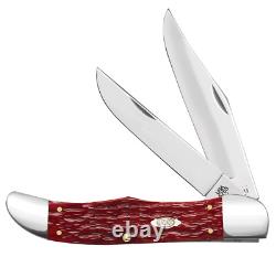 Couteau pliant de chasse Case xx en os rouge foncé 31960 avec lame en acier au carbone