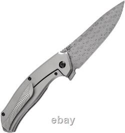 Couteau pliant en titane et fibre de carbone Kansept Knives Havorn avec lame en damas 1069A3