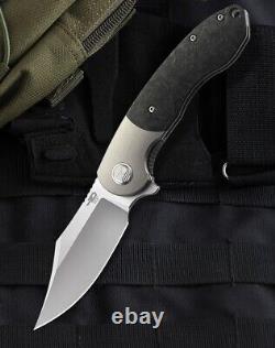 Couteaux Bestech Bowietie Couteau Pliant 3.5 M390 Lame D'acier Titanium/carbon F