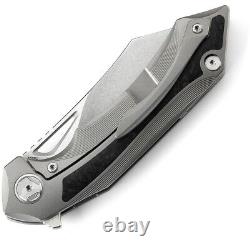 Couteaux Bestech Couteau Pliant 3.5 Bohler M390 Lame D'acier Titanium / Fibre De Carbone