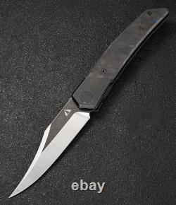 Couteaux Fabriqués Par Cmb Couteau Pliant Zetsu 3.62 M390 Lame D'acier Titanium / Fibre De Carbone