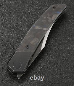 Couteaux Fabriqués Par Cmb Couteau Pliant Zetsu 3.62 M390 Lame D'acier Titanium / Fibre De Carbone